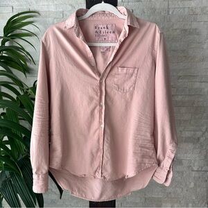Frank & Eileen Limited Edition Pink Dipped Dye Relaxed Cotton Button Down XS